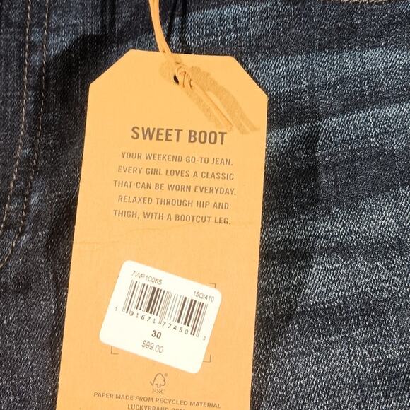 Lucky Brand Sweet Boot Women's Jeans Size 30 Mid-Rise Bootcut nwt western - Picture 6 of 8